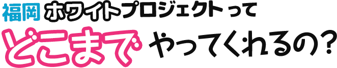 福岡ホワイトプロジェクトってどこまでやってくれるの?